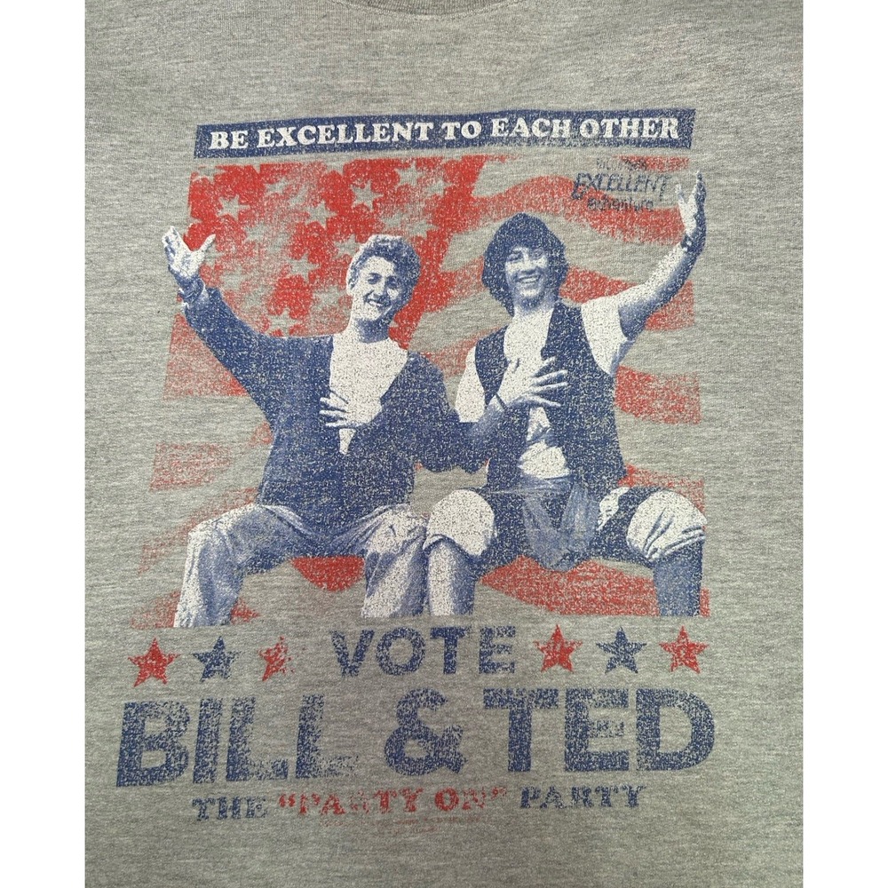 Port & Company Sweatshirt‎ Bill & Ted Funny Graphics Size L Gray Trending & Rare - Picture 3 of 11